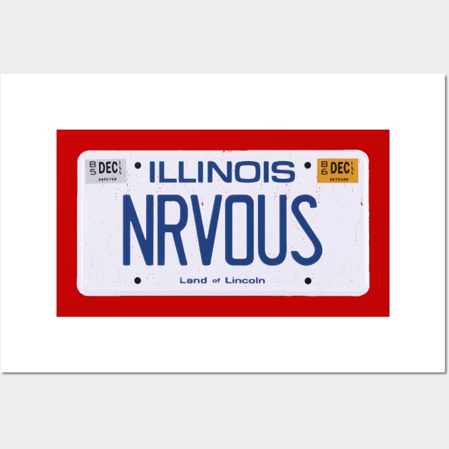 NRVOUS - Ferris Bueller Ferrari license plate Wall Art by BodinStreet